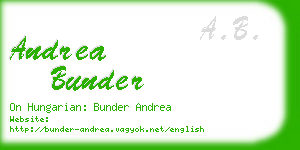 andrea bunder business card